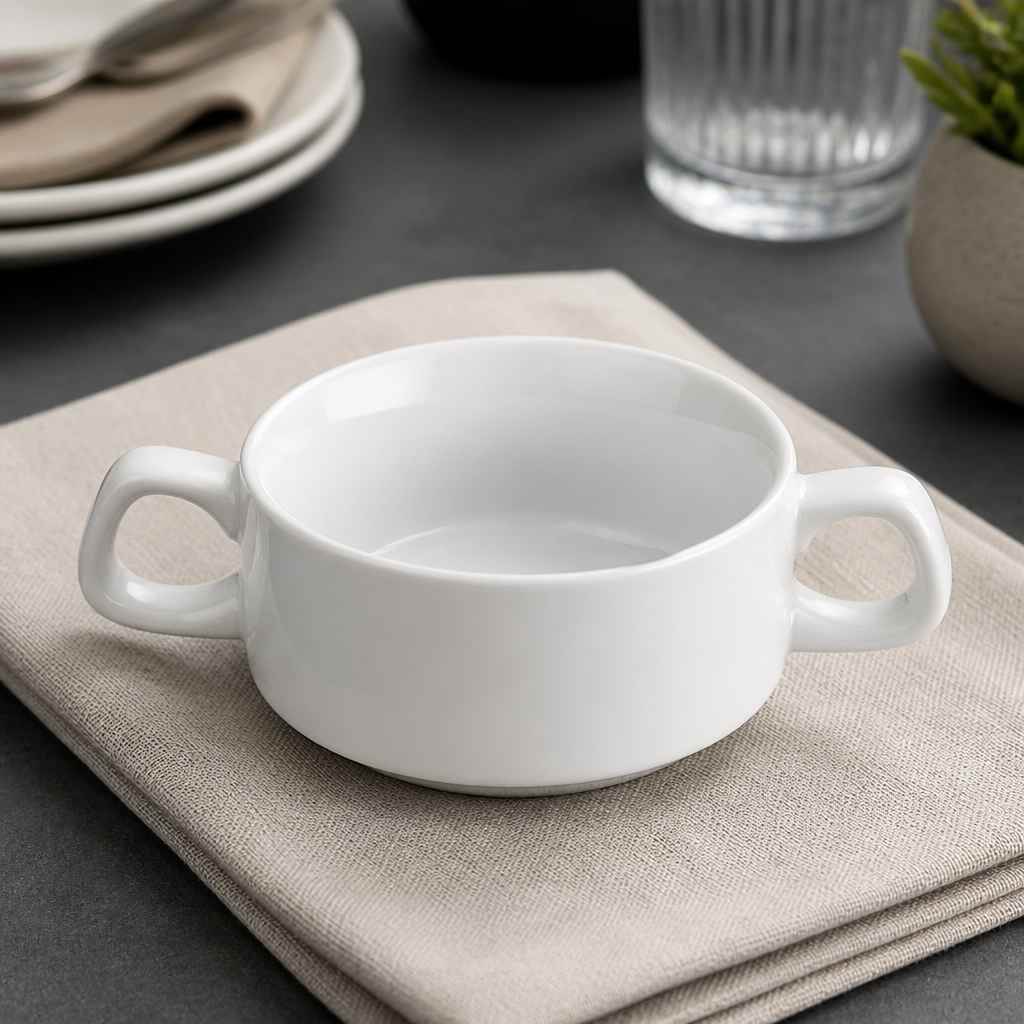 Commercial Soup Bowls 290ml Pack of 12 Porcelain Catering