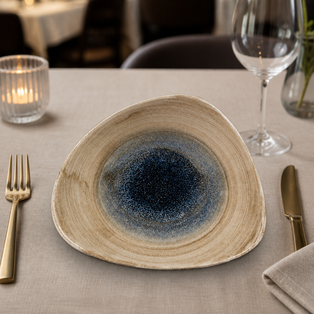 Commercial Triangular Bowls 21oz 235mm Aqueous 12 Pack
