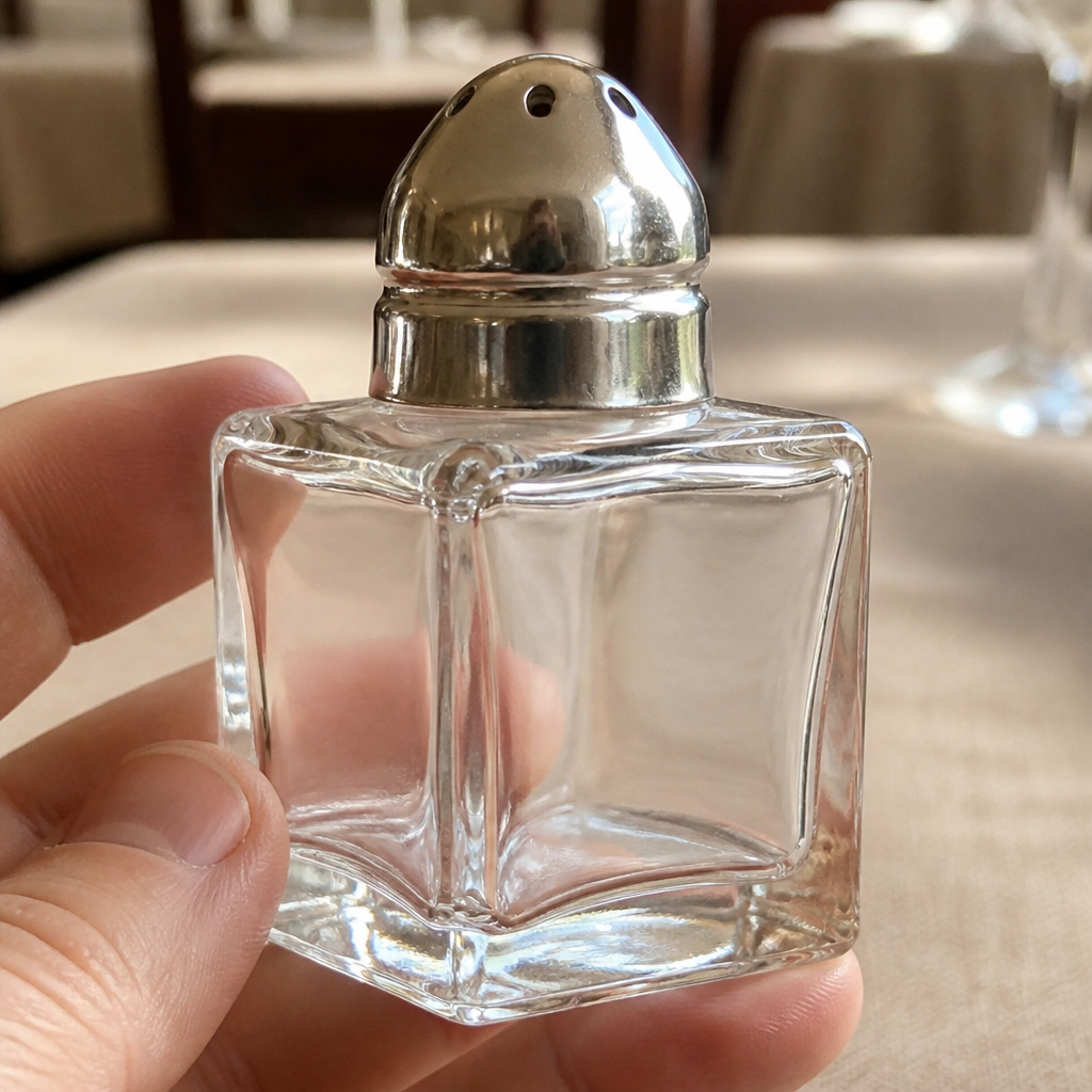 Commercial glass salt and pepper shakers 1/2oz 12 pack