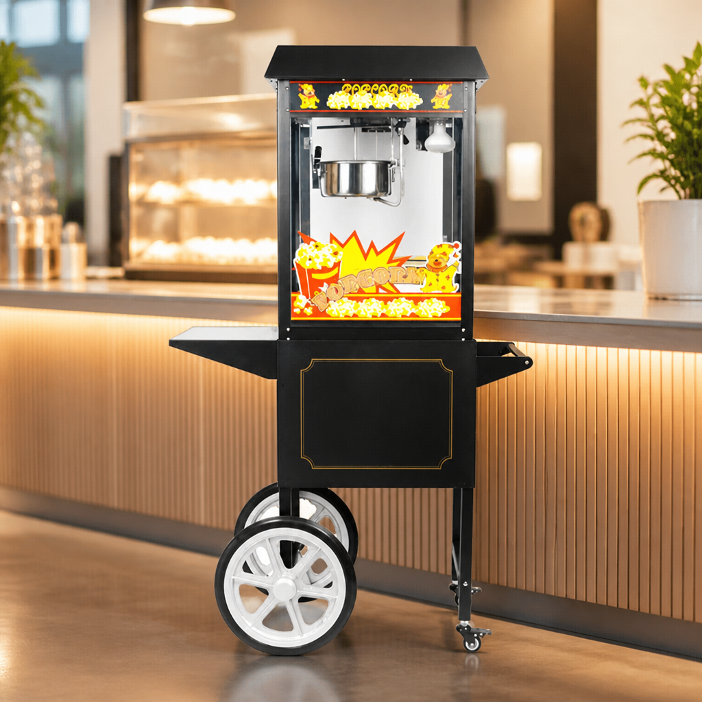 Commercial Popcorn Machine with Cart 230ml Kettle Capacity