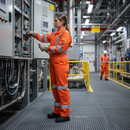Premium Ladies Coverall with Arc Flash Protection and Flame Resistance, Mandarin Collar, and Comfortable Kneepad Pockets