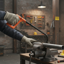 Premium Contractors Hacksaw 12" with Hi-Vis Handle and Wing-Nut Blade Tensioner for Precision Cutting