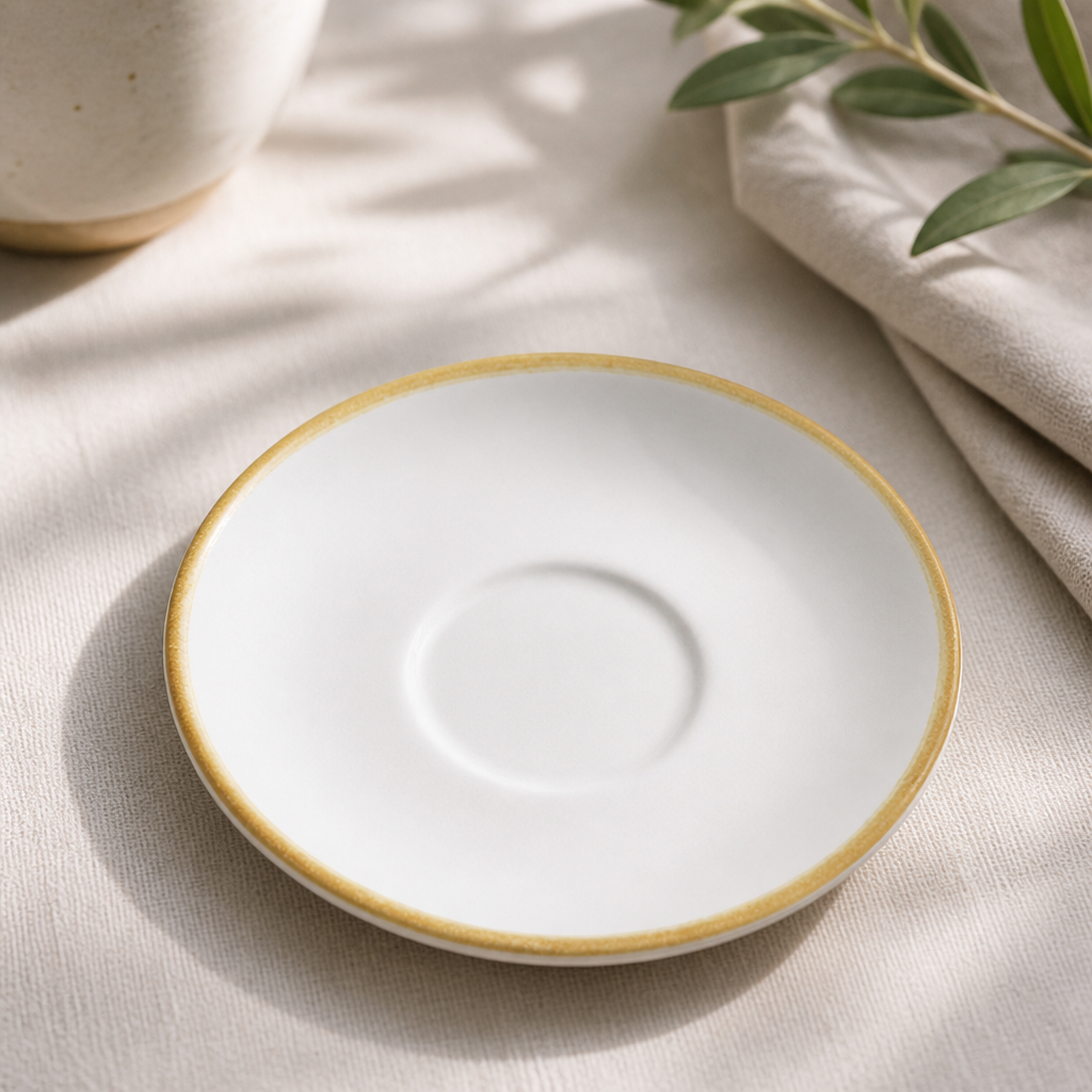 Commercial Porcelain Saucers 140mm for Coffee Cups - 6 Pack