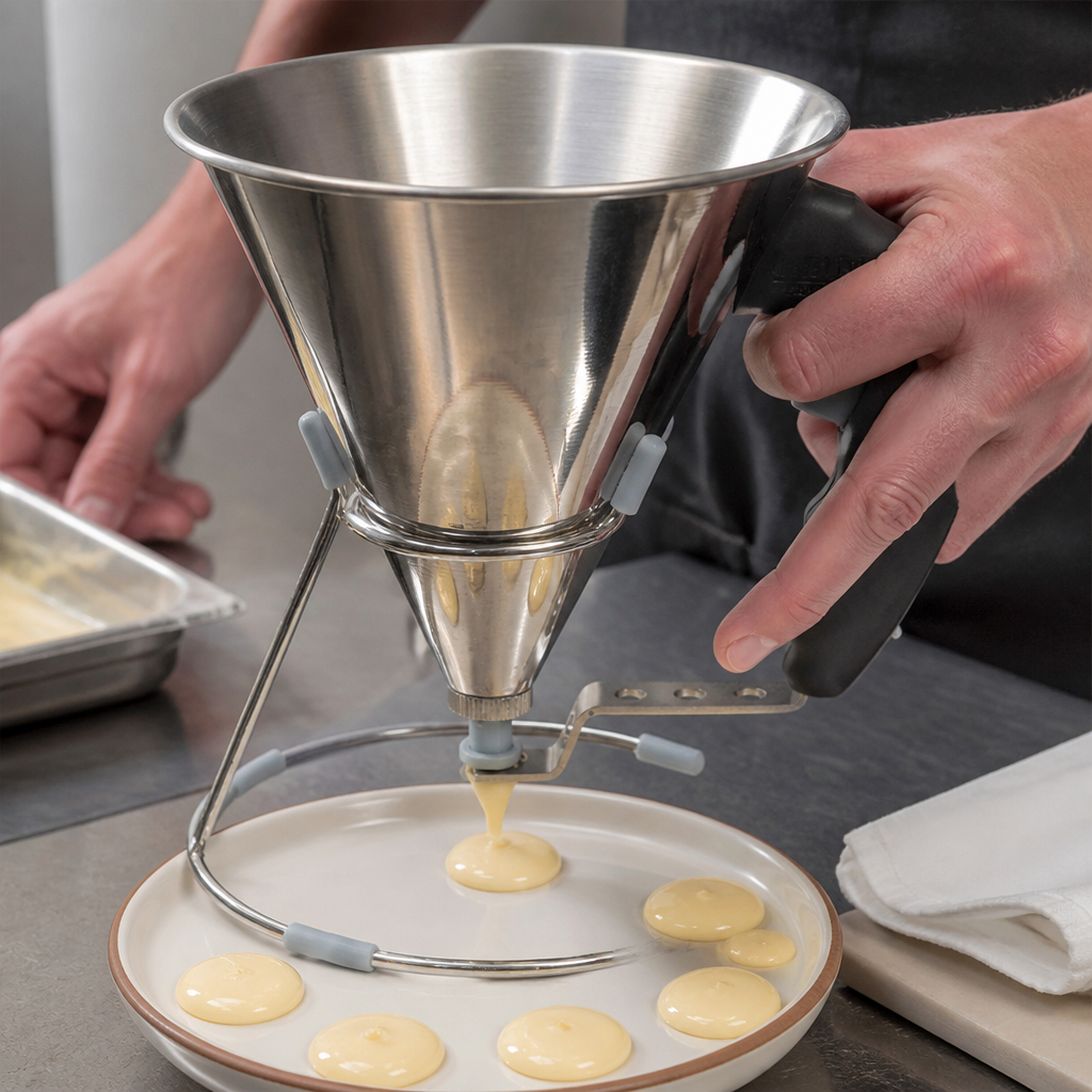 Commercial Piston Funnel 0.8L Stainless Steel Dishwasher Safe