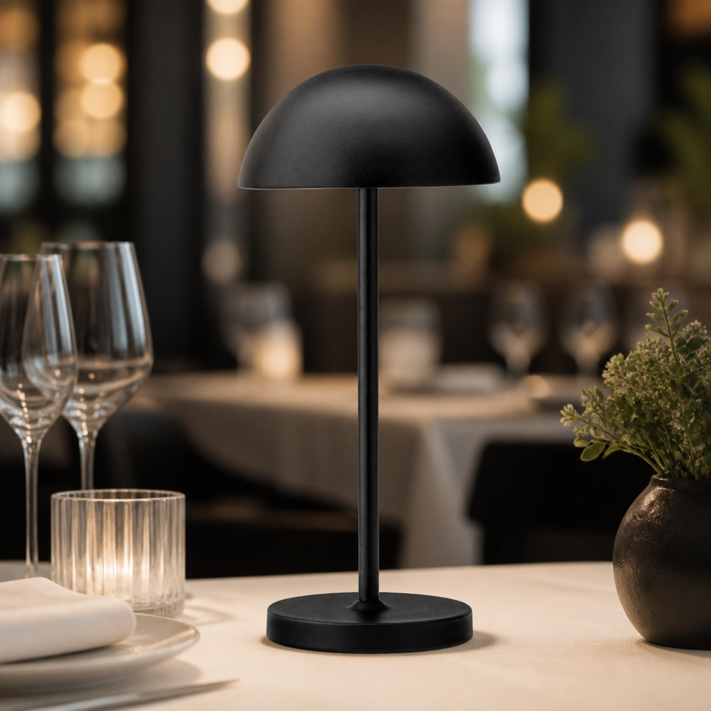 LED Cordless Table Lamp Black 260mm 6 Pack