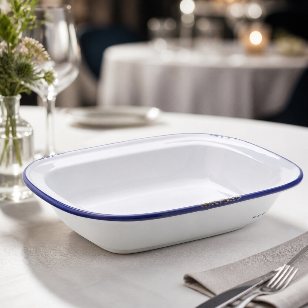 240mm blue vitrified stoneware commercial pie dishes 6 pack