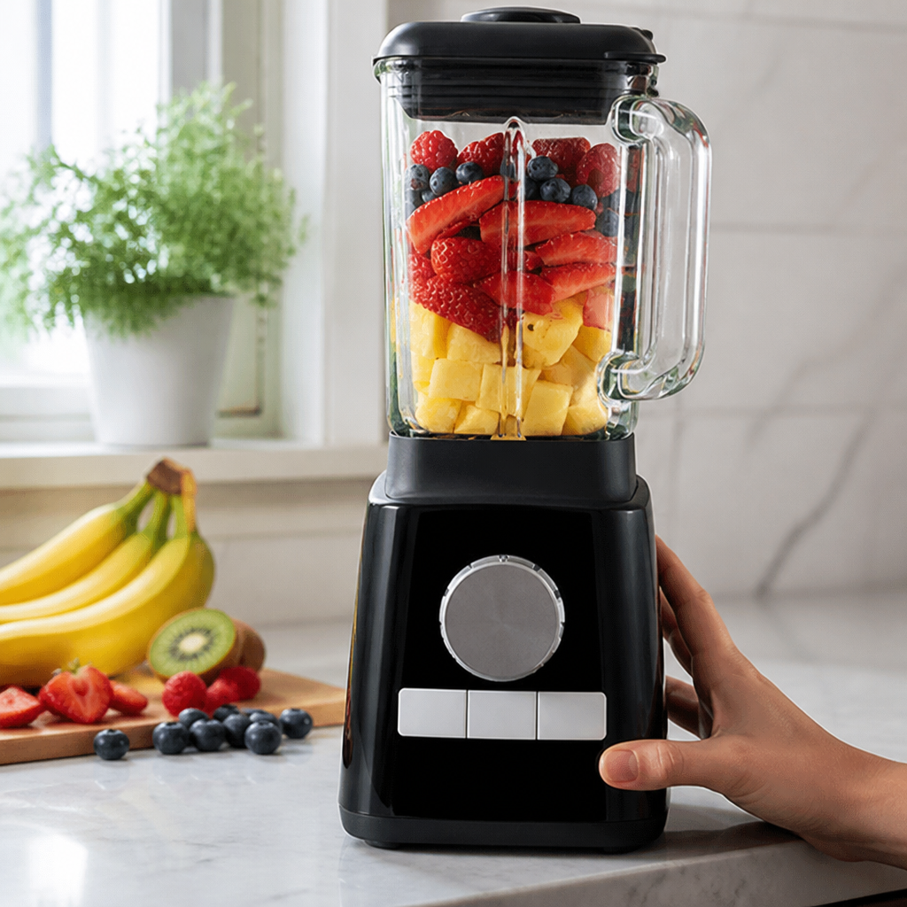 1.8L Commercial Food Blender with Borosilicate Glass Jug