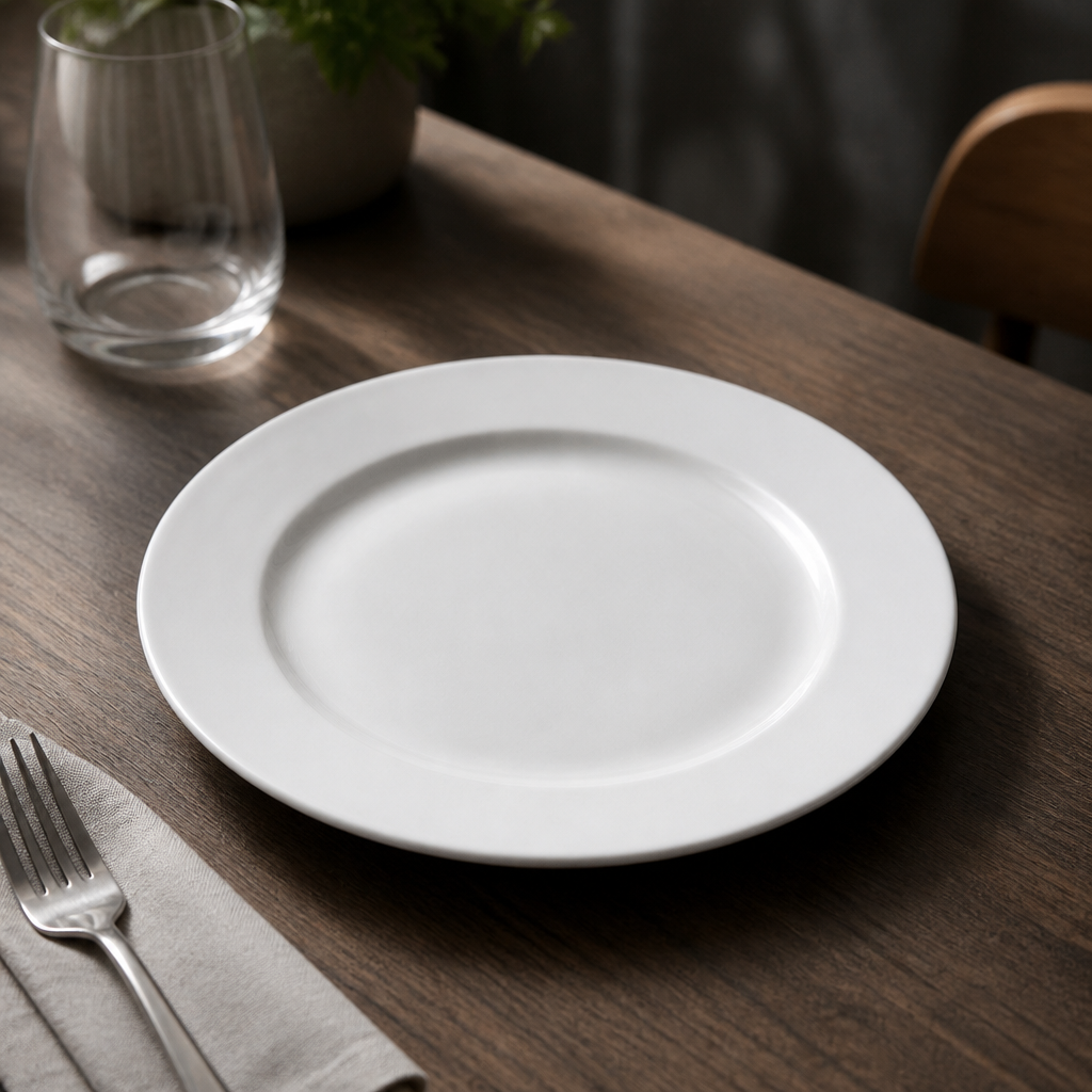 200mm Wide Rim Plates - Commercial Porcelain Crockery Set