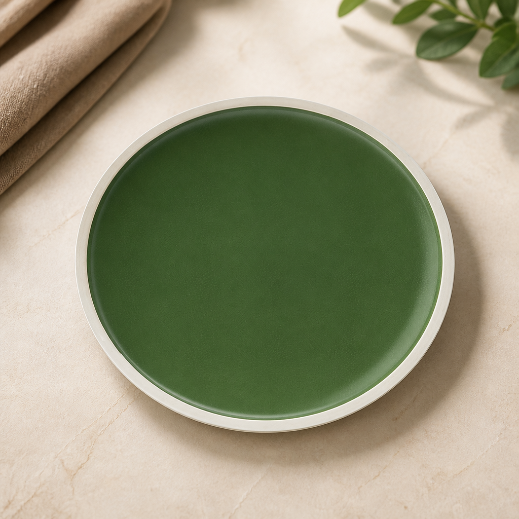 Commercial Vitrified Porcelain Plates 265mm Forest Green 6 Pack