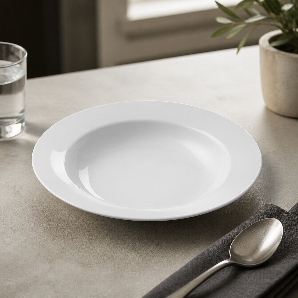 Commercial Rimmed Soup Bowls 500ml Porcelain 12 Pack