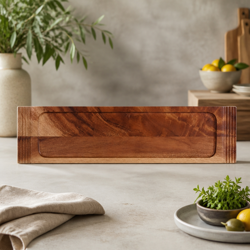 Commercial Wooden Double Handled Serving Boards 495x130mm 4 Pack
