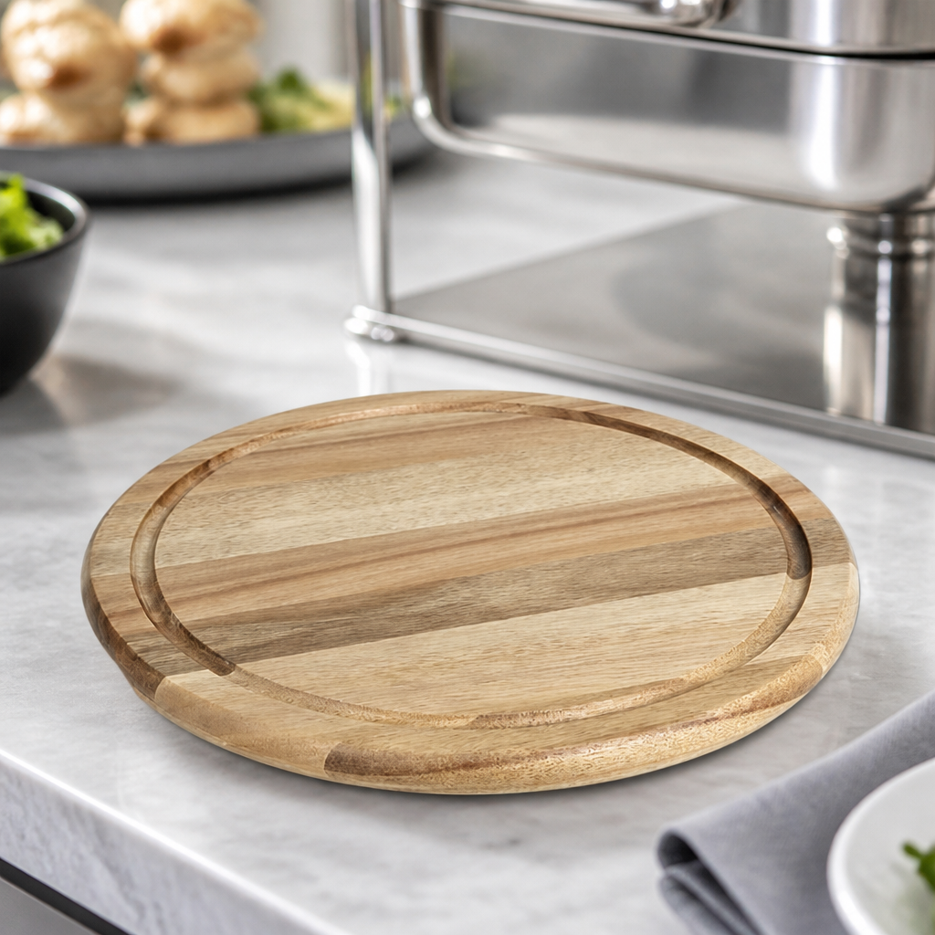 Commercial Acacia Wood Round Board 330mm Diameter