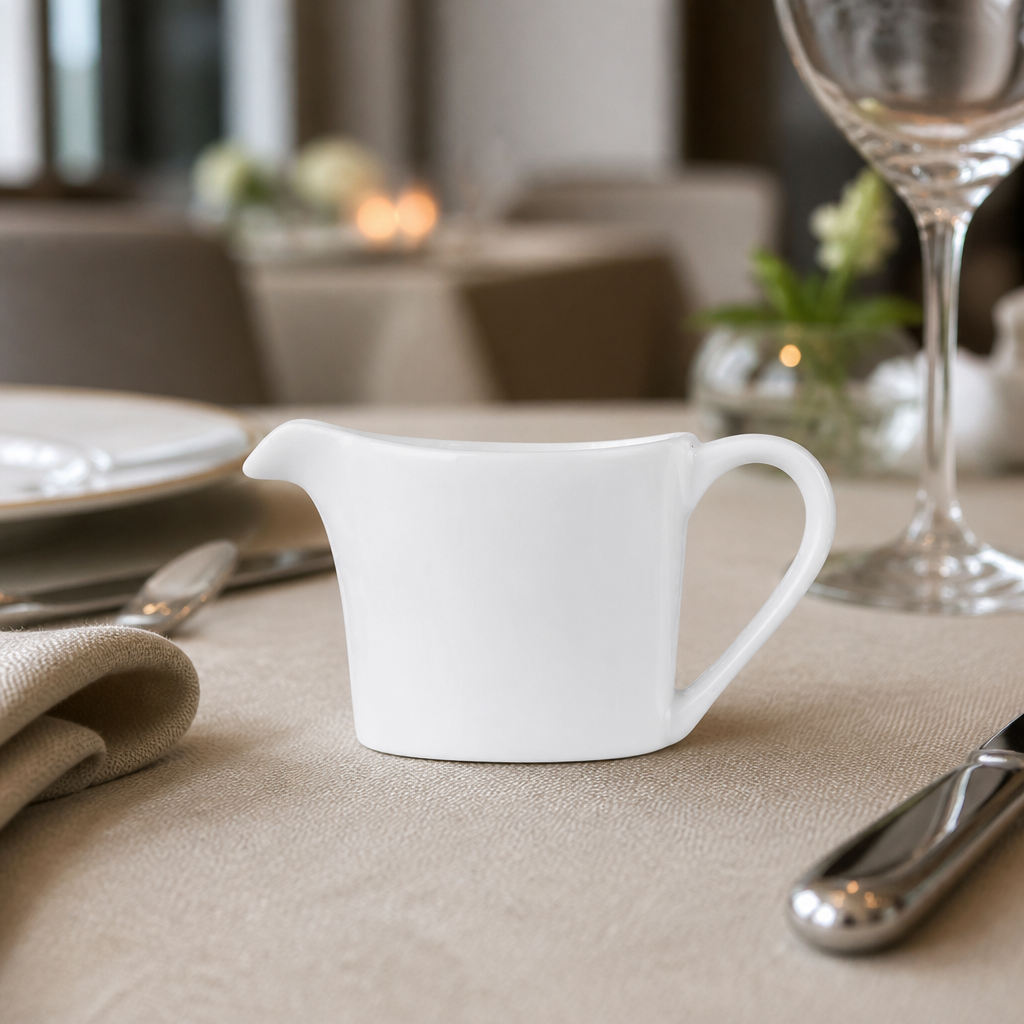 Set of 6 Commercial Porcelain Jugs 57ml for fine dining