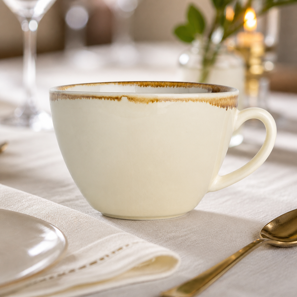 Commercial Cappuccino Cups 340ml Sandstone 6 Pack