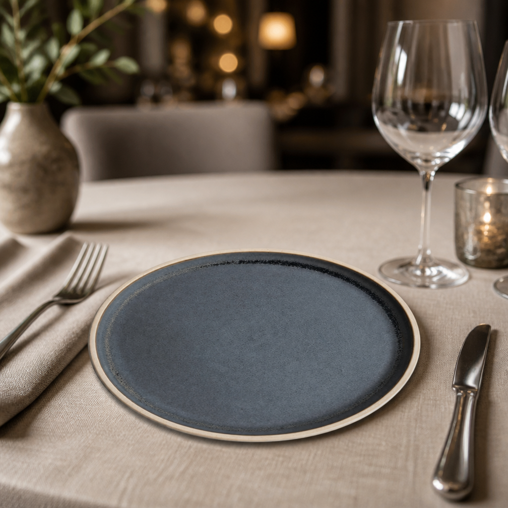 Commercial Canvas Flat Plates Blue Granite 250mm 6 Pack