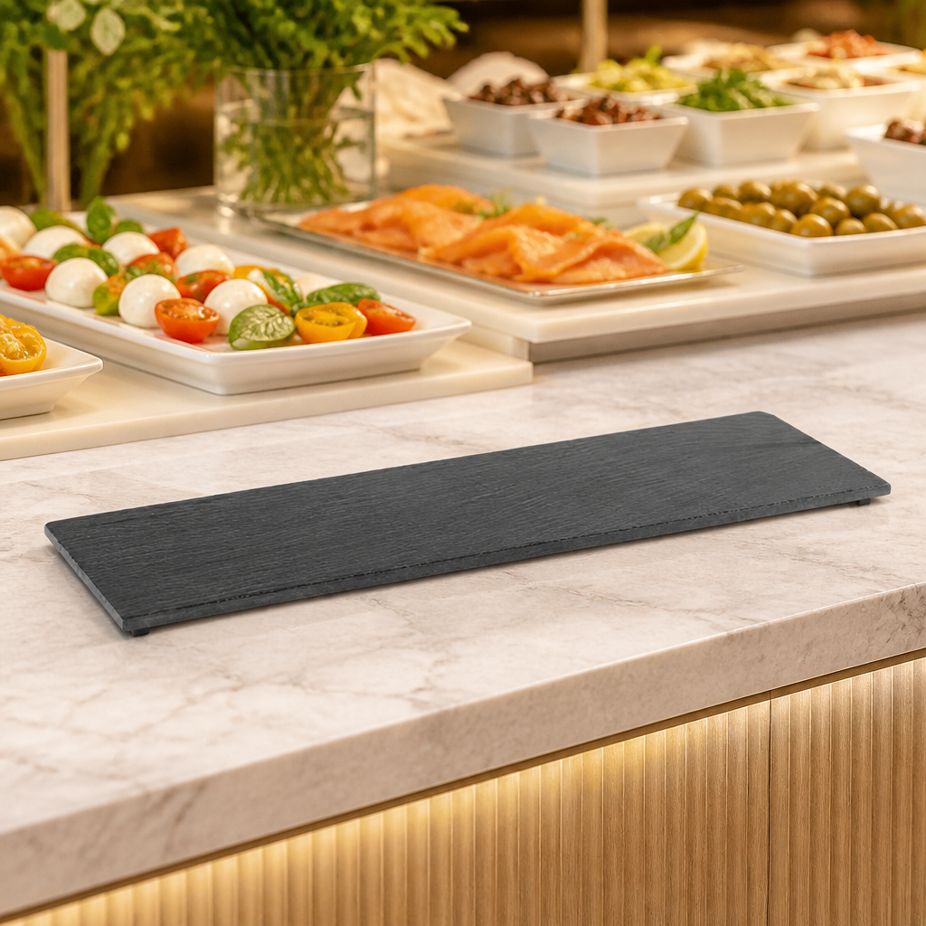 Commercial Slate Tray GN 2/4 Black 530x162mm for catering
