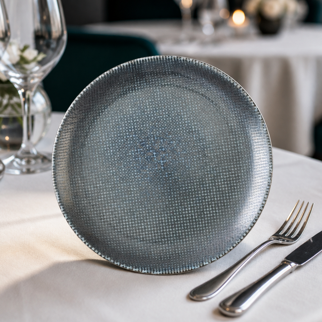 Commercial Coupe Plates 260mm Blue - 12 Pack Dishwasher Safe