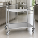 Commercial Stainless Steel 2 Tier Clearing Trolley 128kg Capacity