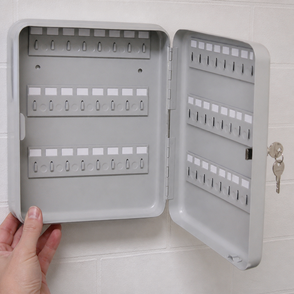 Commercial key box for 48 keys, secure wall mounted storage