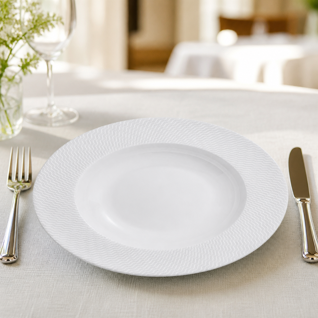 Pack of 12 Commercial Rim Bowls 220mm for catering services
