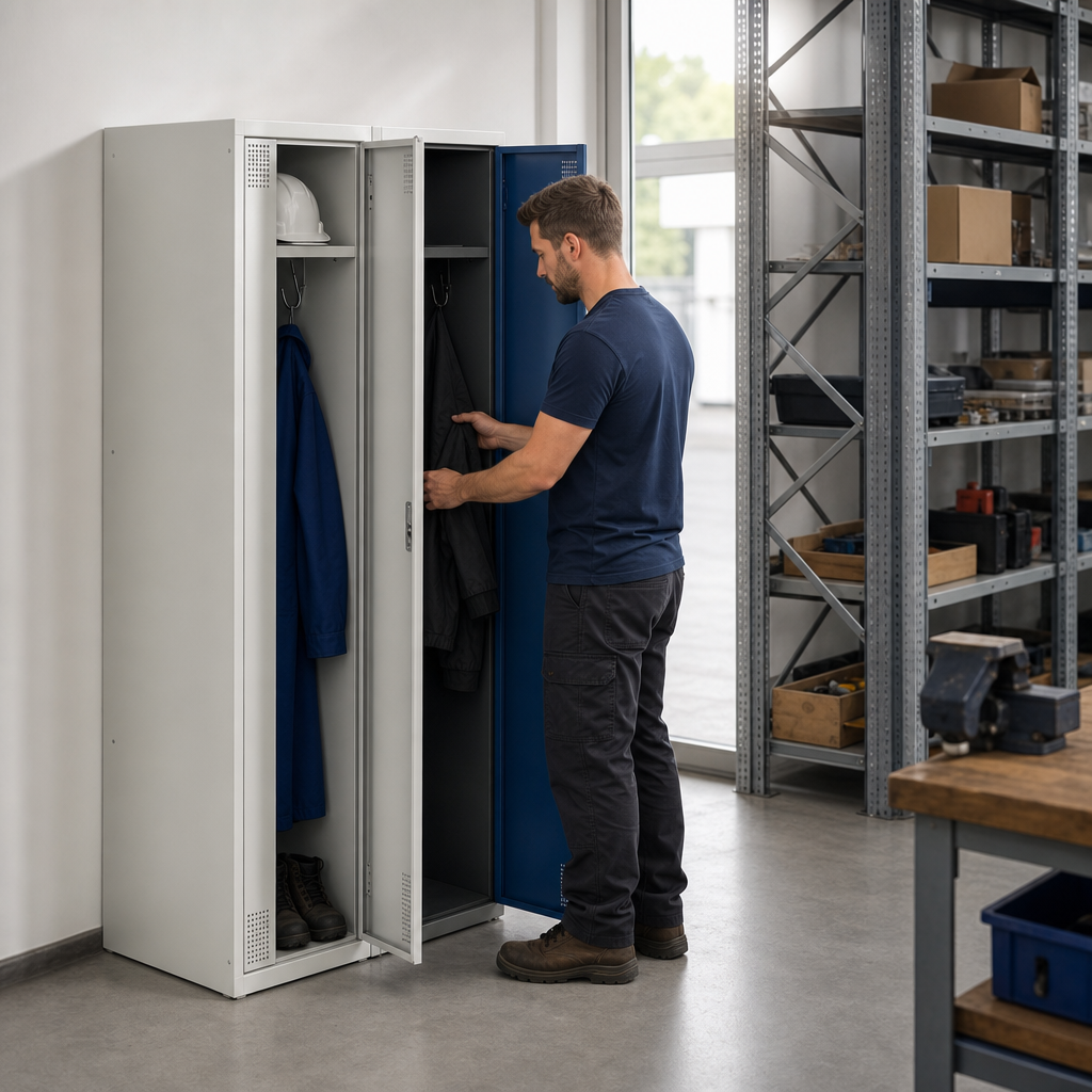 Deep Single Clean and Dirty Metal Locker Cabinet