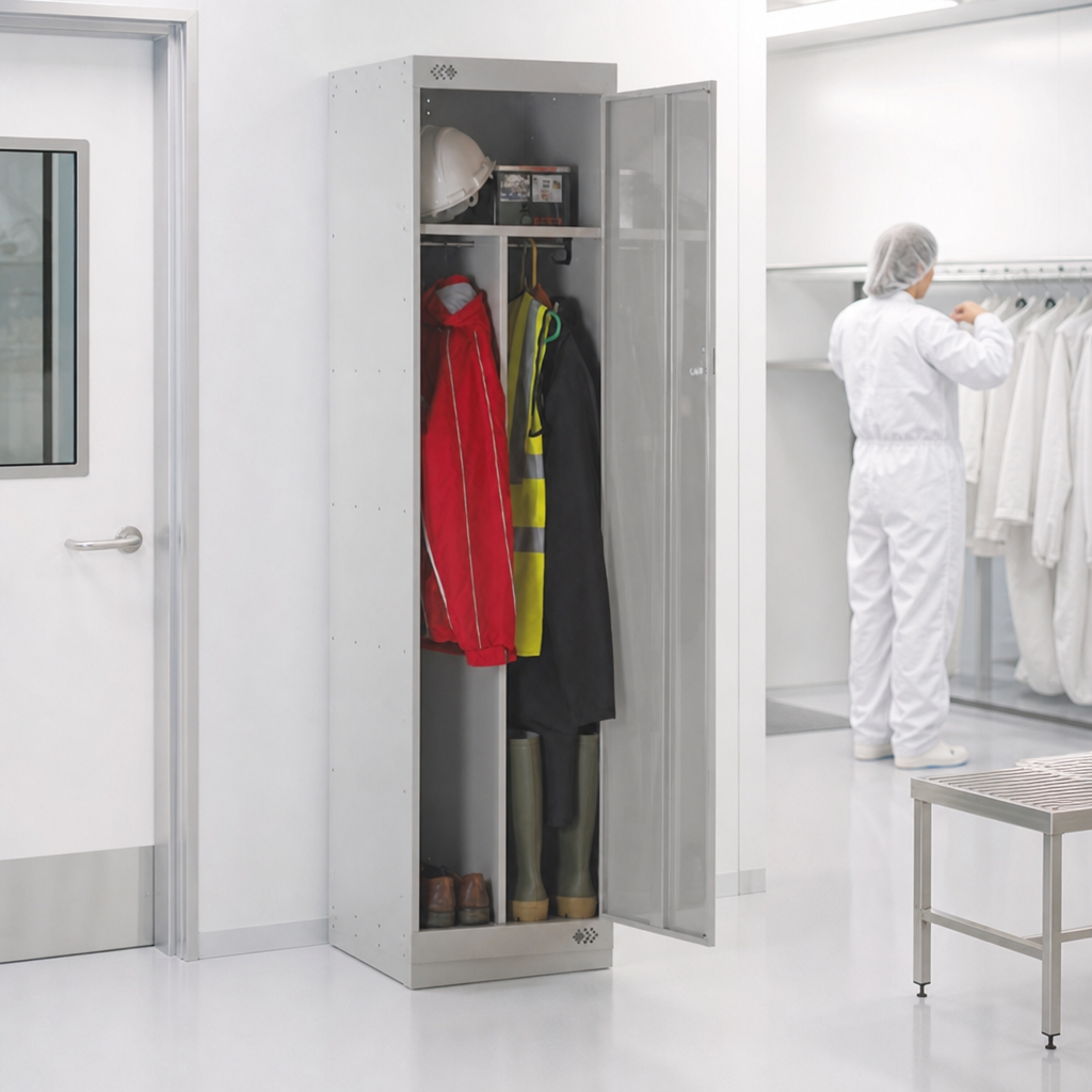 Deep Single Clean and Dirty Metal Locker Cabinet