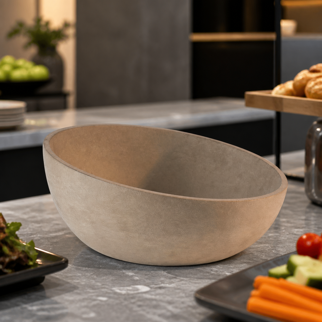 Commercial Melamine Sloping Bowl 295mm 2500ml Grey
