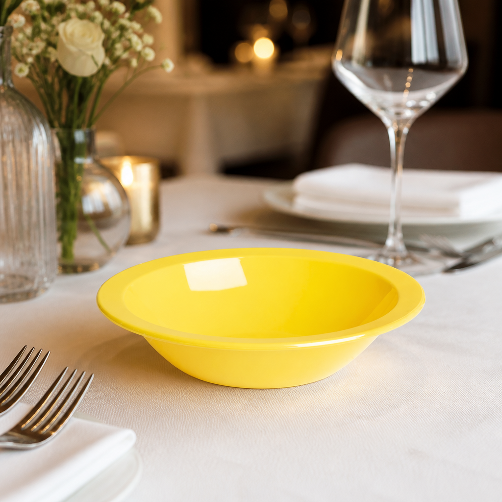 Commercial Polypropylene Salad Bowls 174mm Yellow 12 Pack