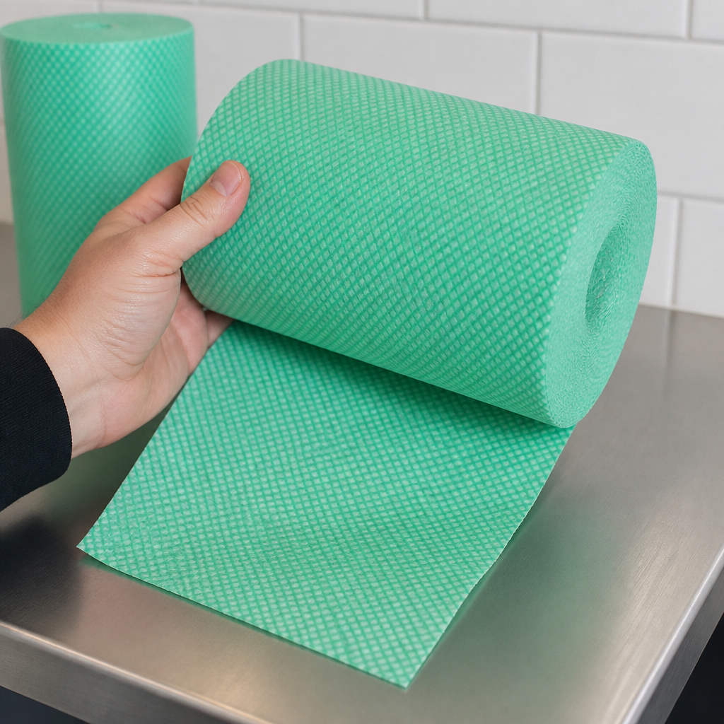 Commercial antibacterial cleaning wipes roll of 2 x 500 sheets