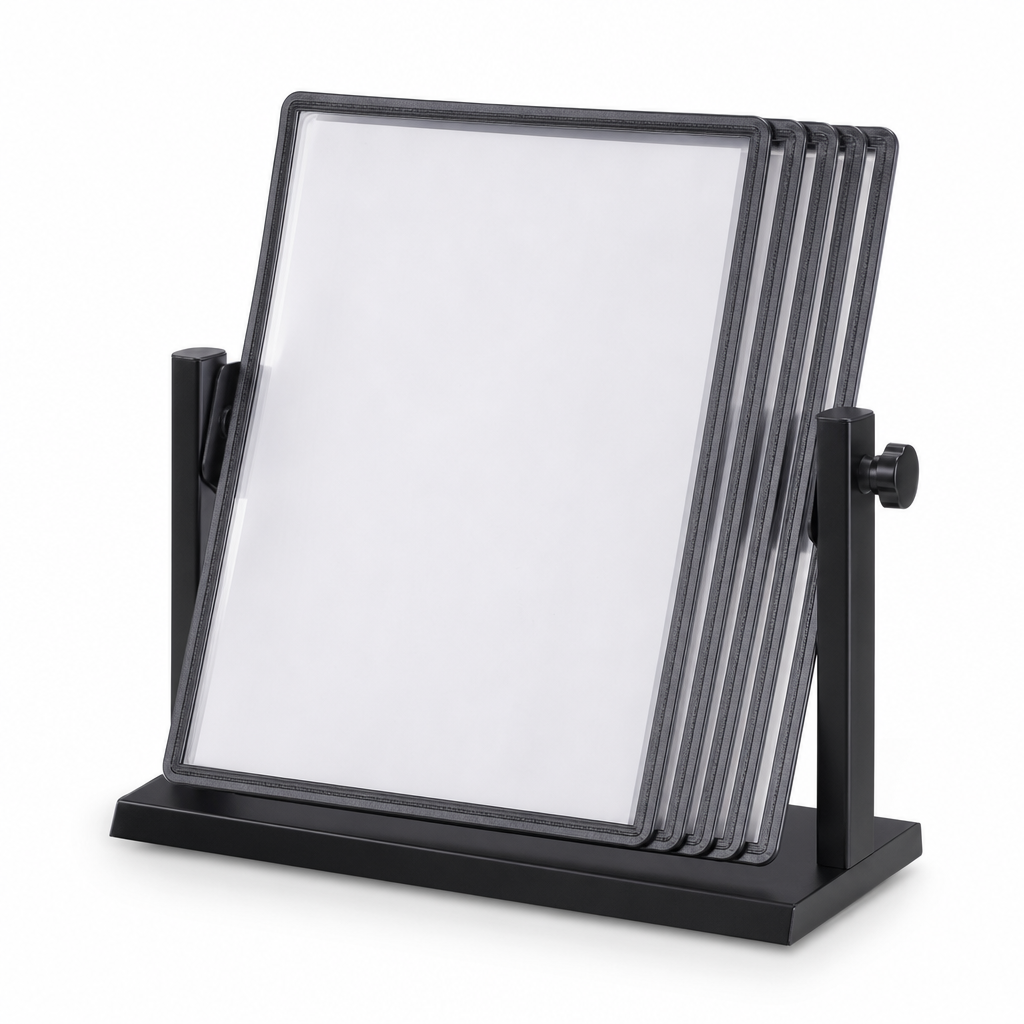 Desk Document Display Unit with 5 Black A4 Pockets
