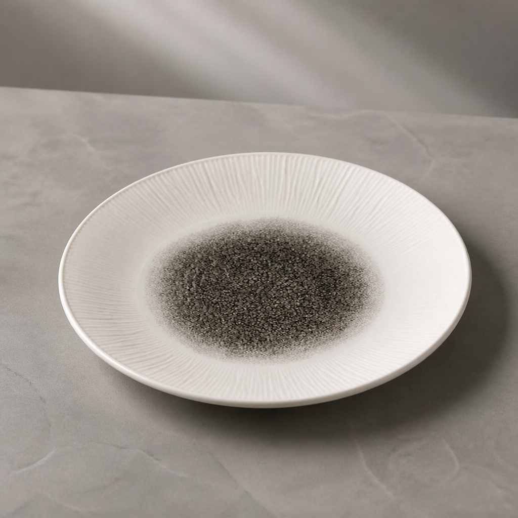 Bamboo Deep Coupe Plates Quartz Black 255mm 12 Pack Commercial