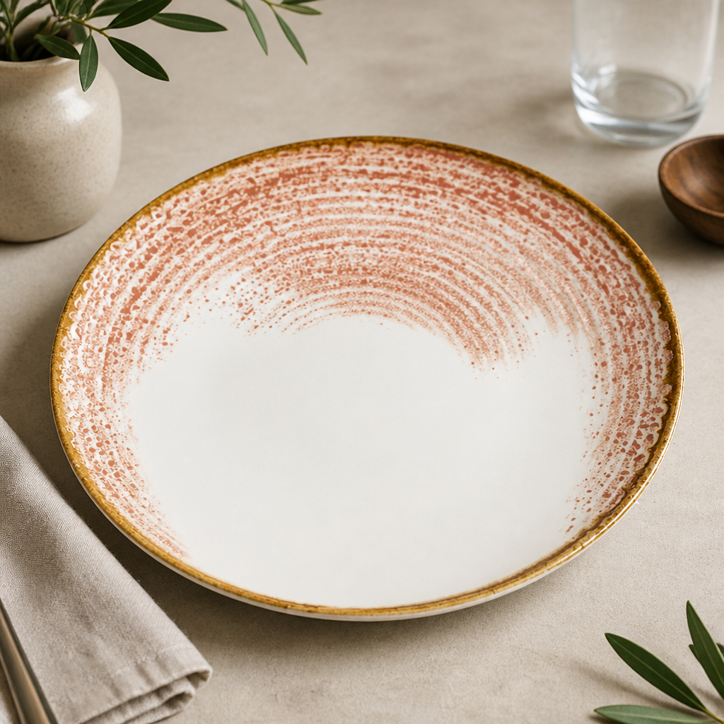 Commercial Coupe Plates 260mm Coral - 12 Pack Eco Glaze