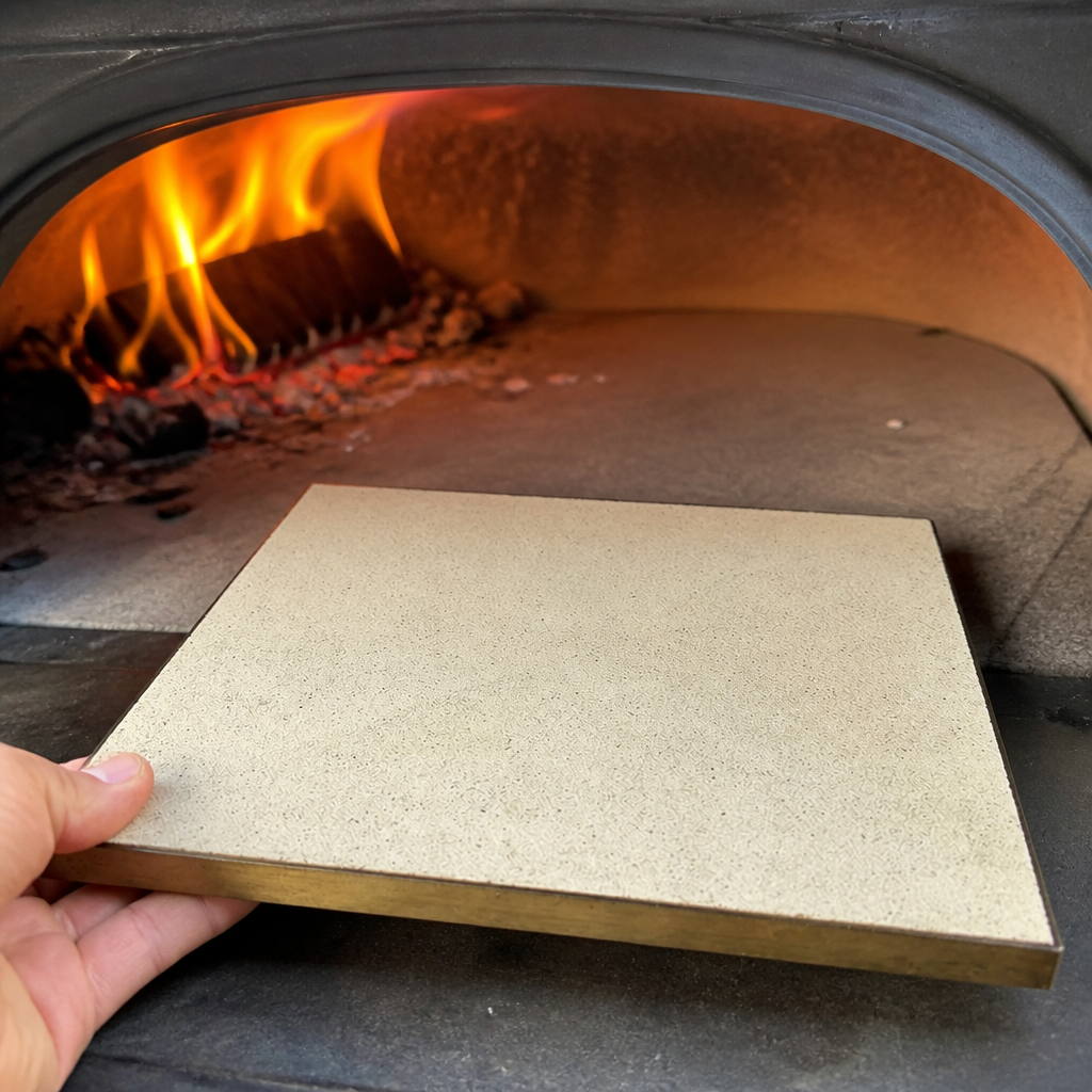 Commercial pizza stone for charcoal ovens 424mm wide