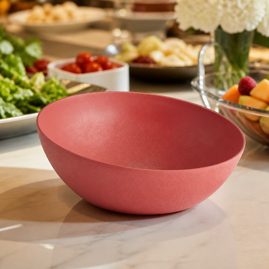 Commercial Metal Dish 1.9L Red Aluminium Bowl