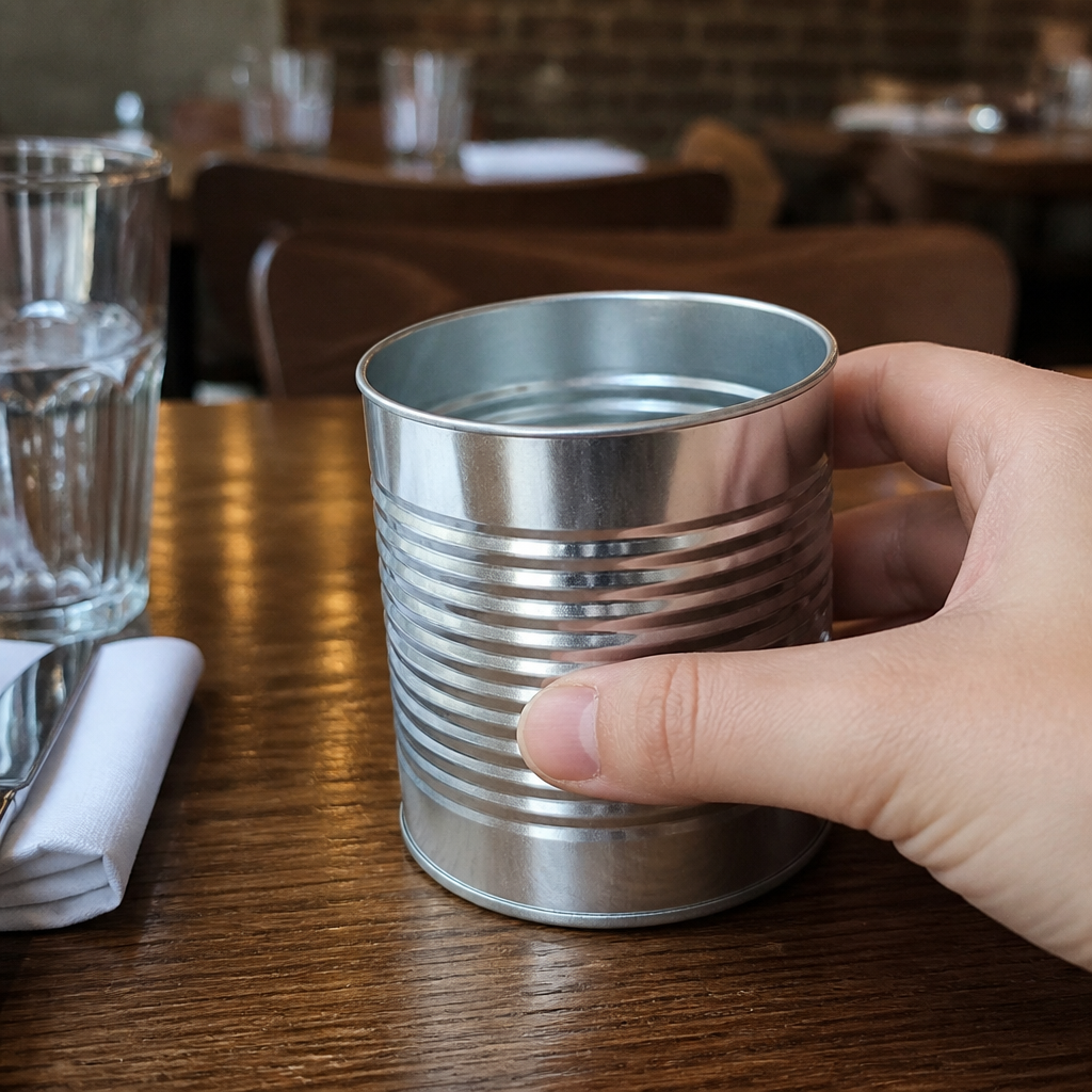 Commercial Galvanised Steel Table Tidy 660ml for cafes and pubs