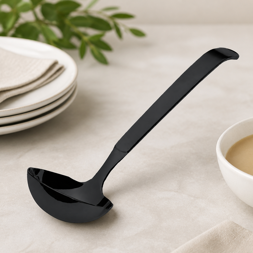 Commercial Gravy Ladle Black PVD Coating 6 Pack