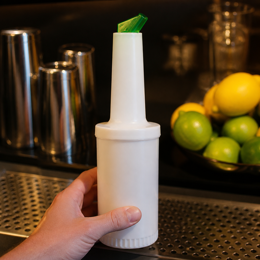 Commercial Juice Pourer with Green Lid - 1 Litre Capacity