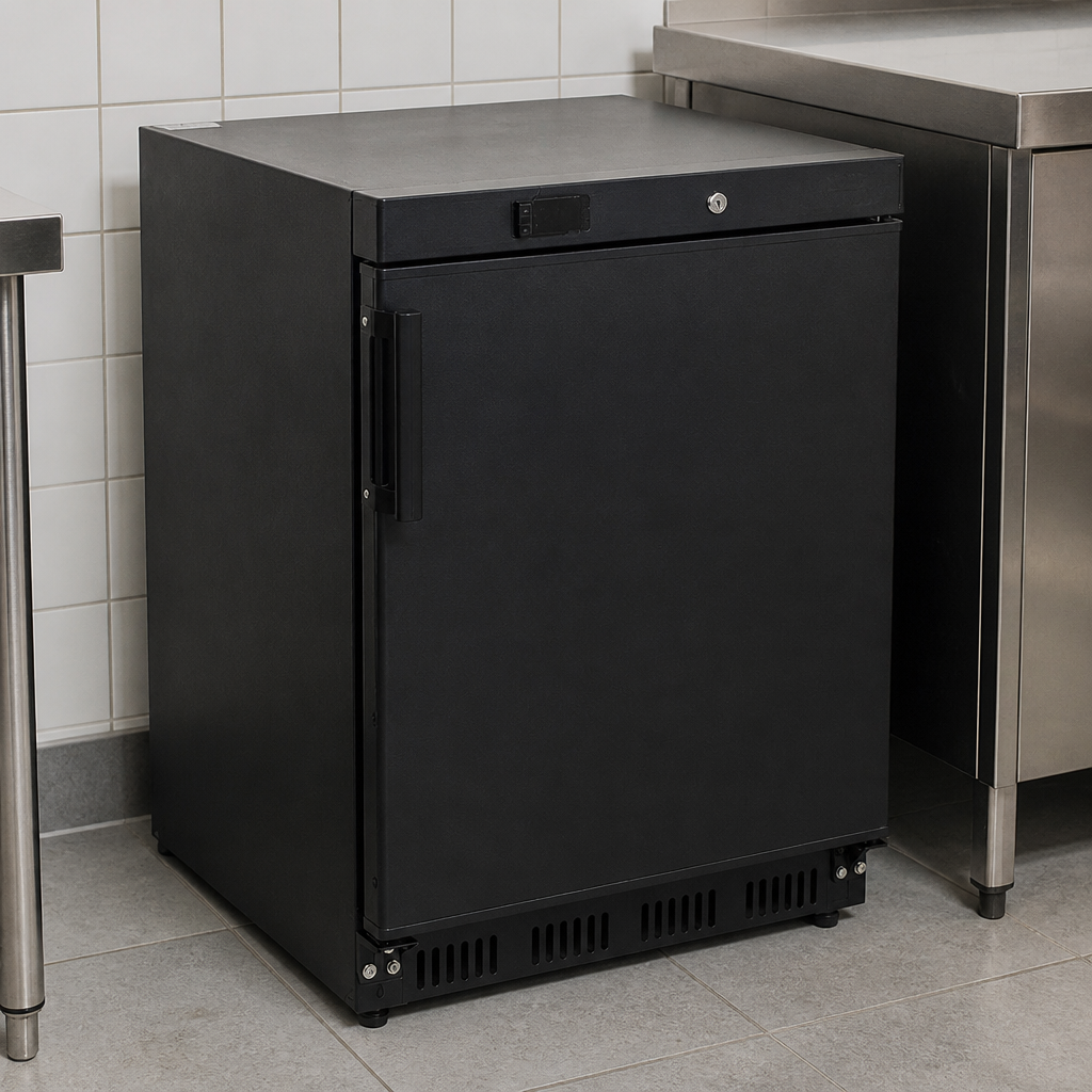 78Ltr Commercial Under Counter Freezer in Black Finish