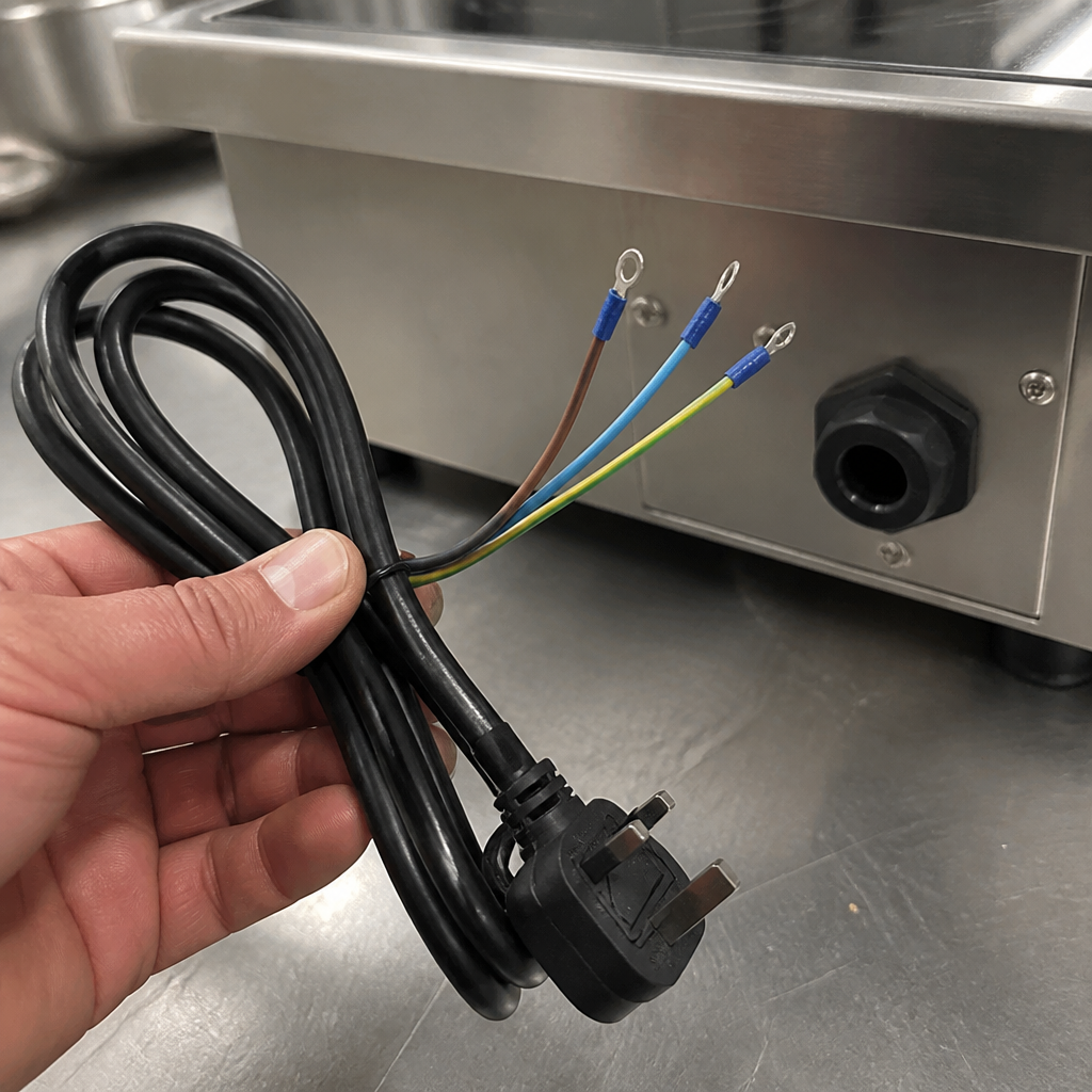 Genuine replacement power cord for commercial induction hobs