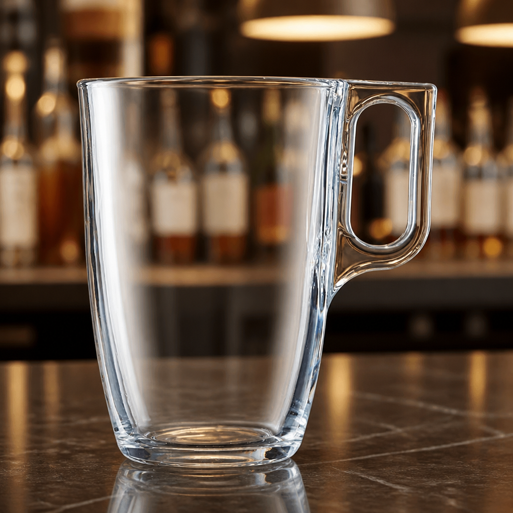 Pack of 6 Commercial Clear Glass Mugs 400ml
