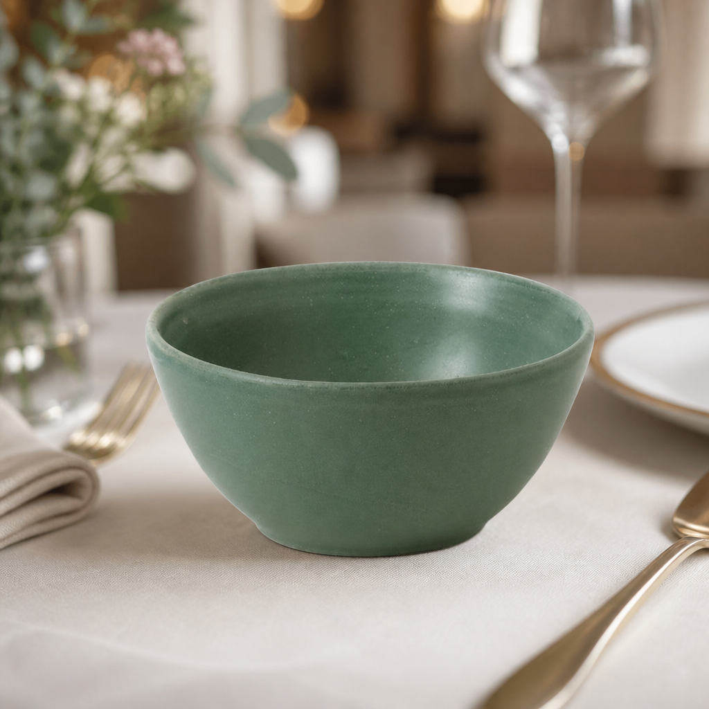 14oz green super vitrified porcelain ramen bowl
