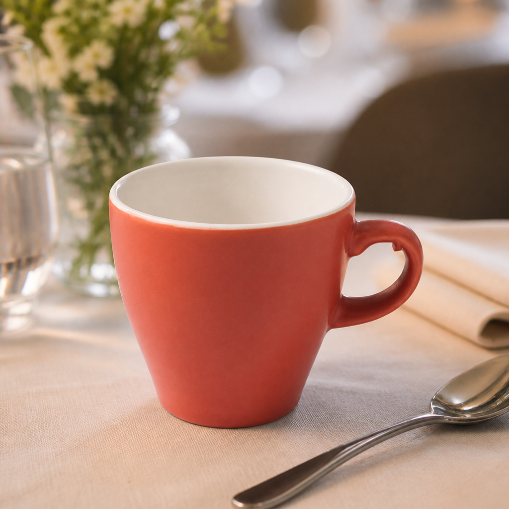 Commercial Ceramic Tulip Cups 240ml Paprika 12 Pack