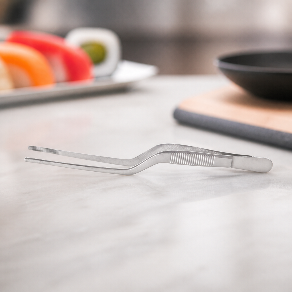 140mm Stainless Steel Sushi Tweezers for Food Presentation