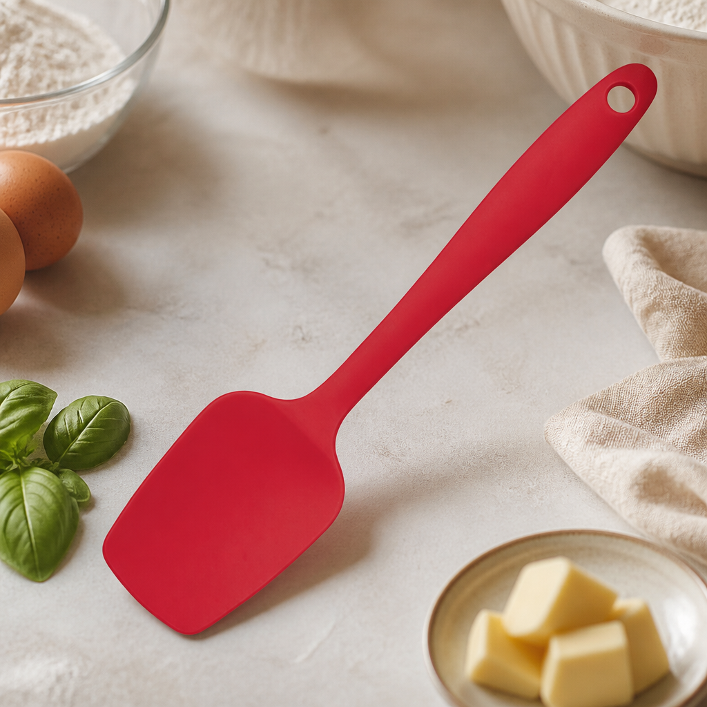 Commercial Silicone Mini Spoon 20cm Heat Resistant Red