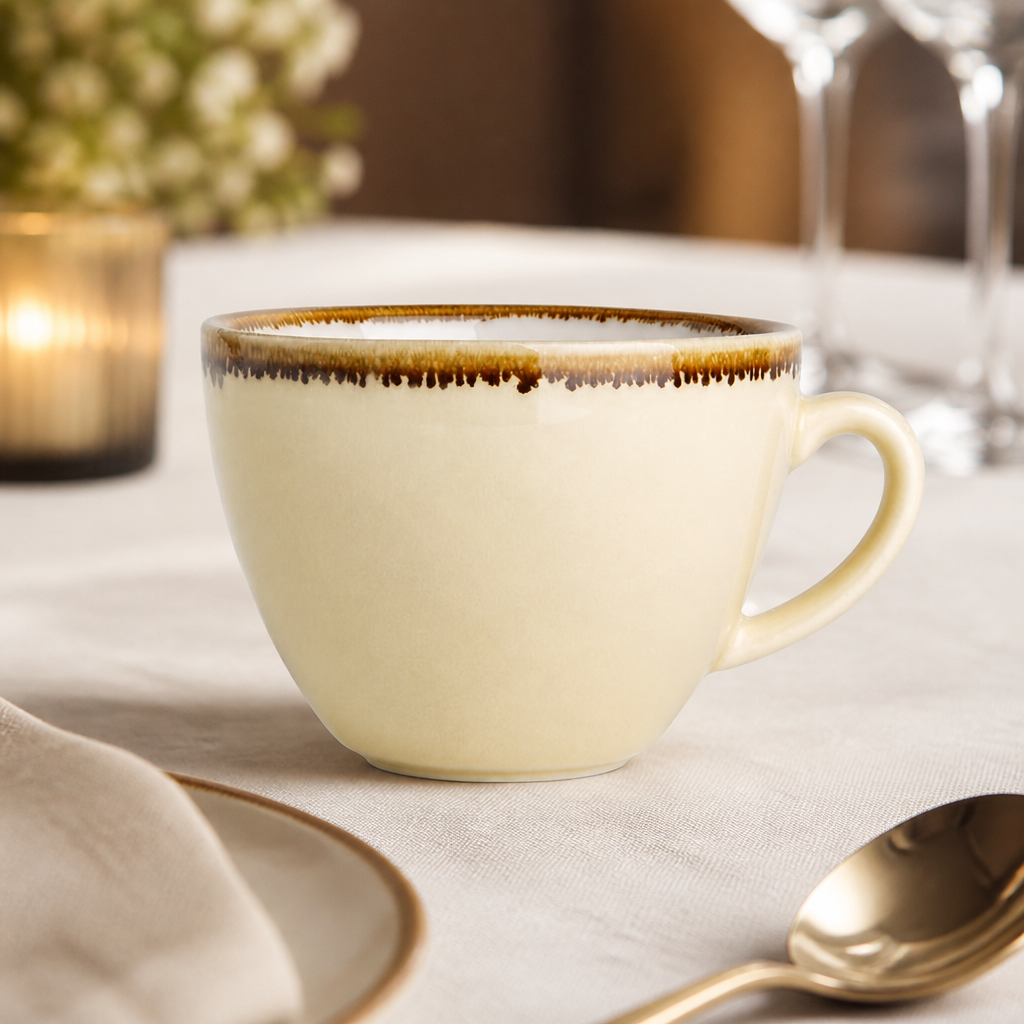 Commercial Cappuccino Cups 230ml Sandstone 6 Pack