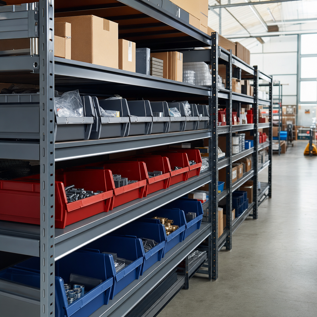 Document Archive Shelving Bays with Storage Bins
