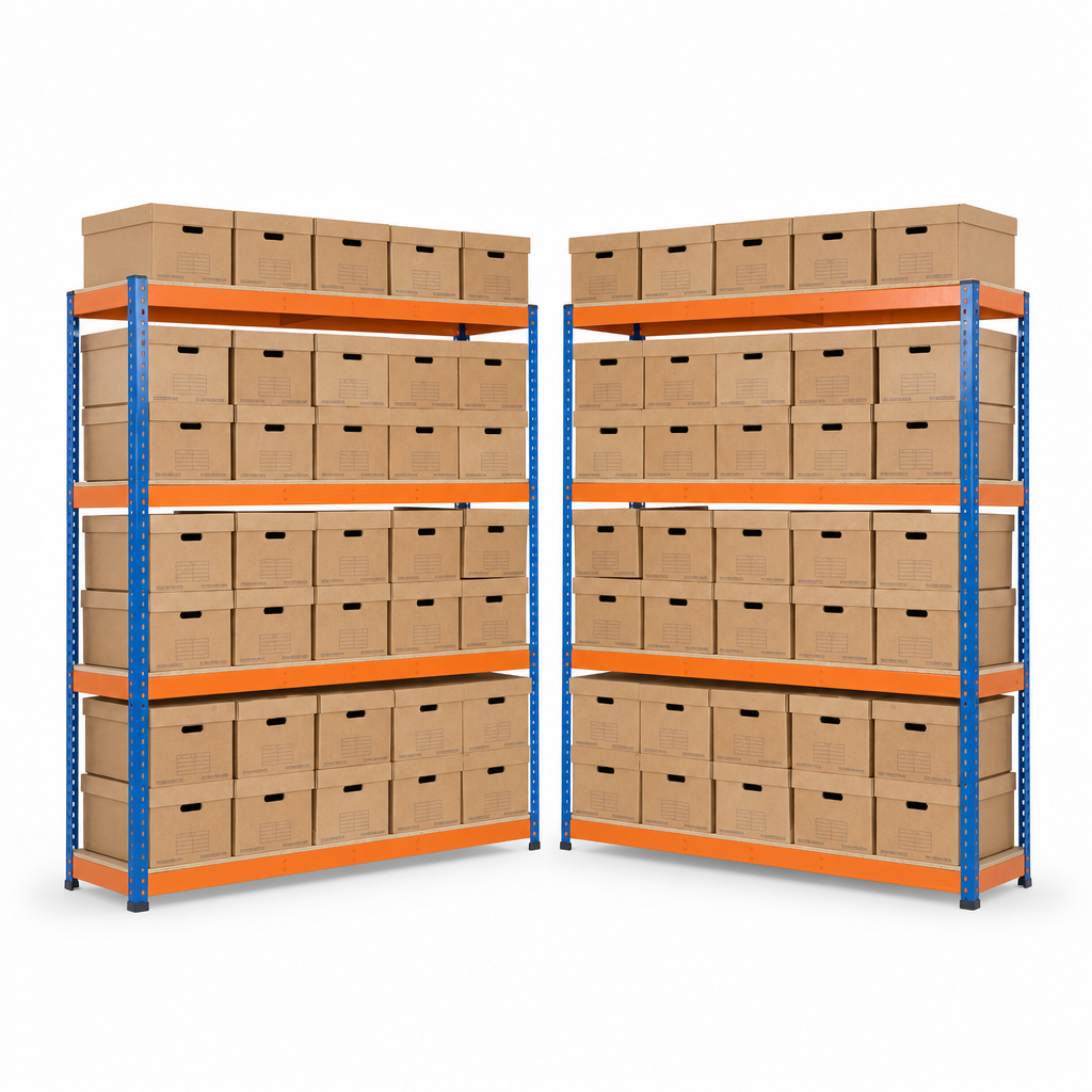 Document Archive Shelving Bays with Storage Boxes
