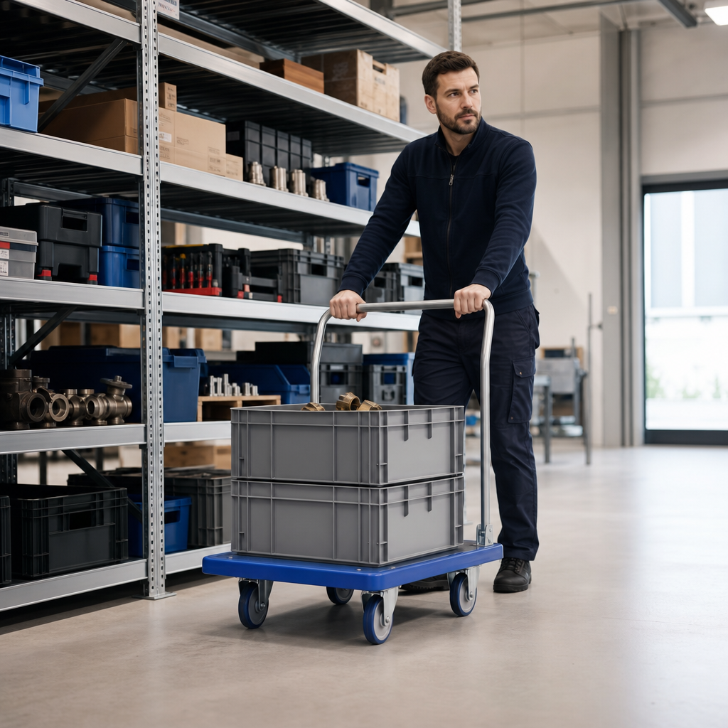Dolly for Euro Containers with Handle