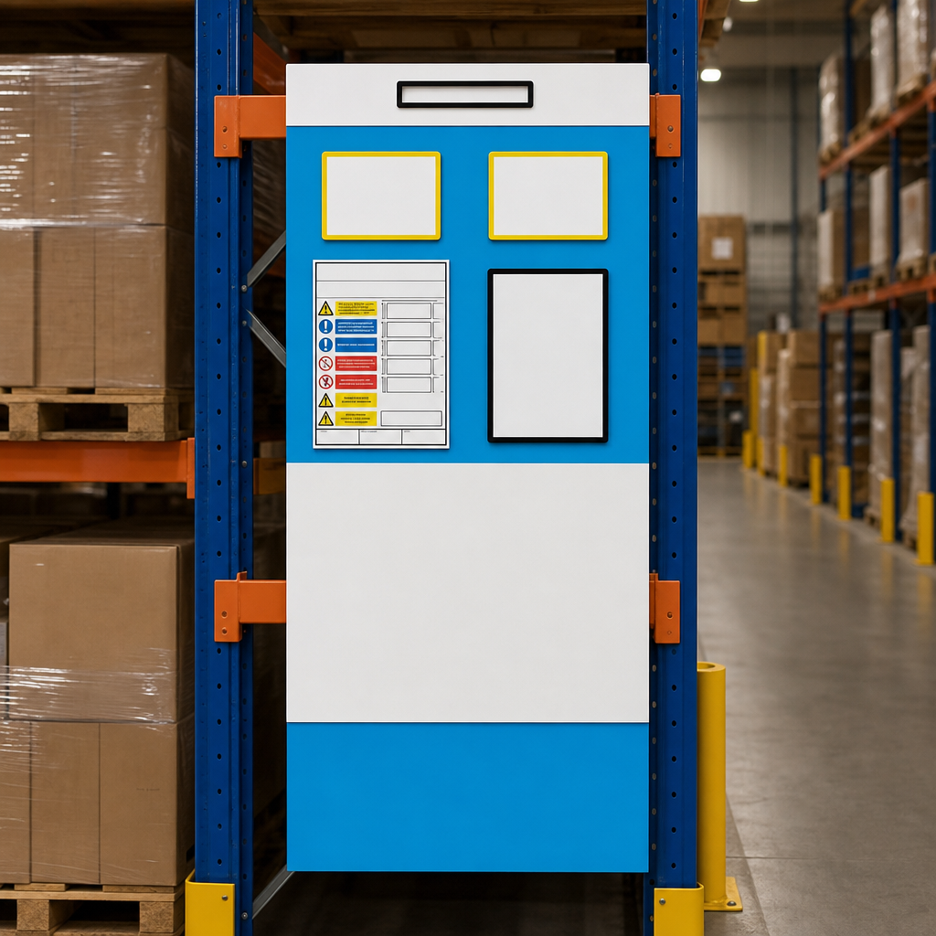 Double Aisle Rack End Shadow Whiteboard Notice Boards