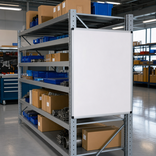 Double Aisle Rack End Shadow Whiteboard Notice Boards